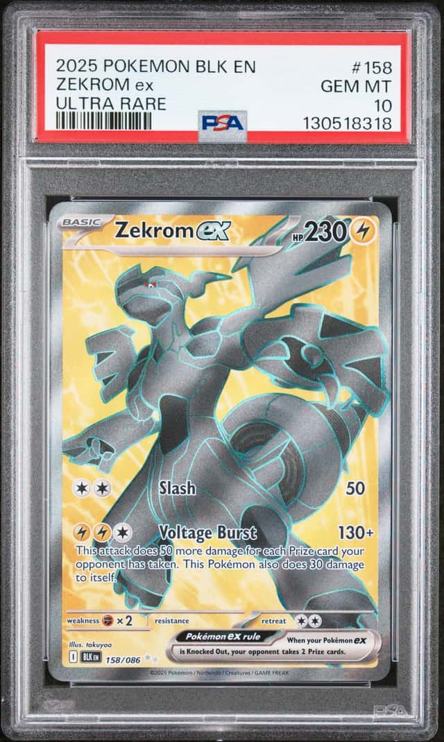 Pokemon PSA 10 Zekrom ex Ultra Rare Holo Black Bolt 158/086