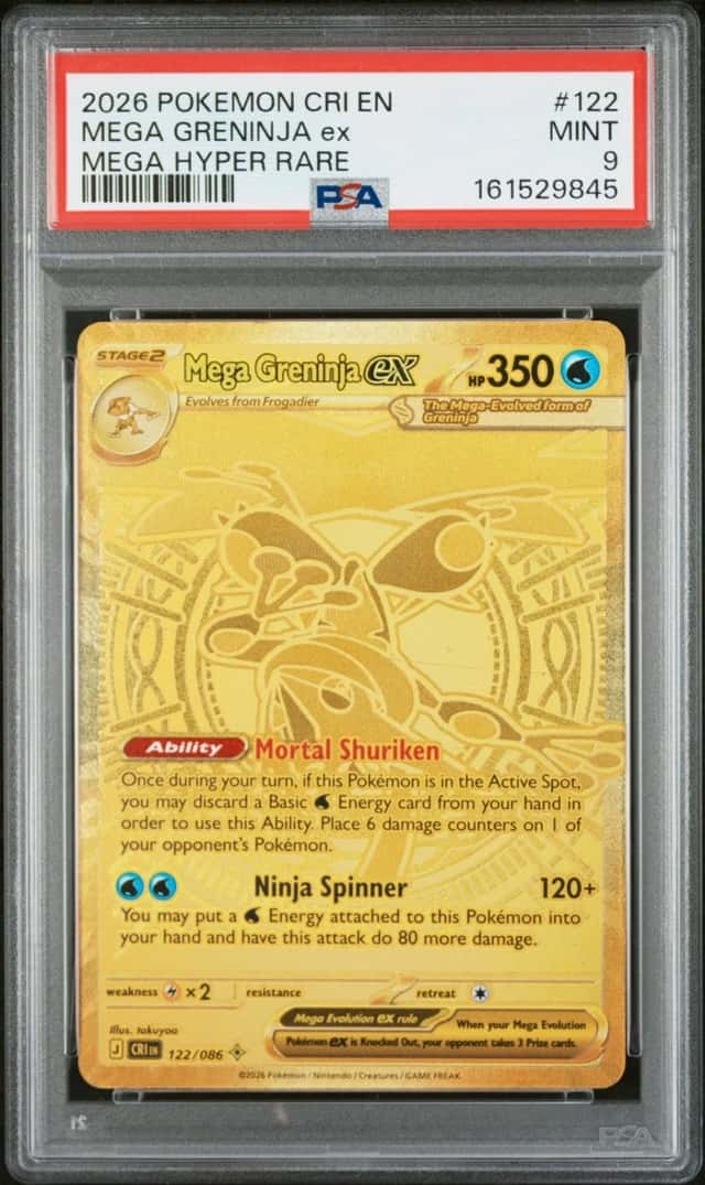 2026 POKEMON CRI EN-CHAOS RISING MEGA HYPER RARE #122 MEGA GRENINJA EX PSA 9