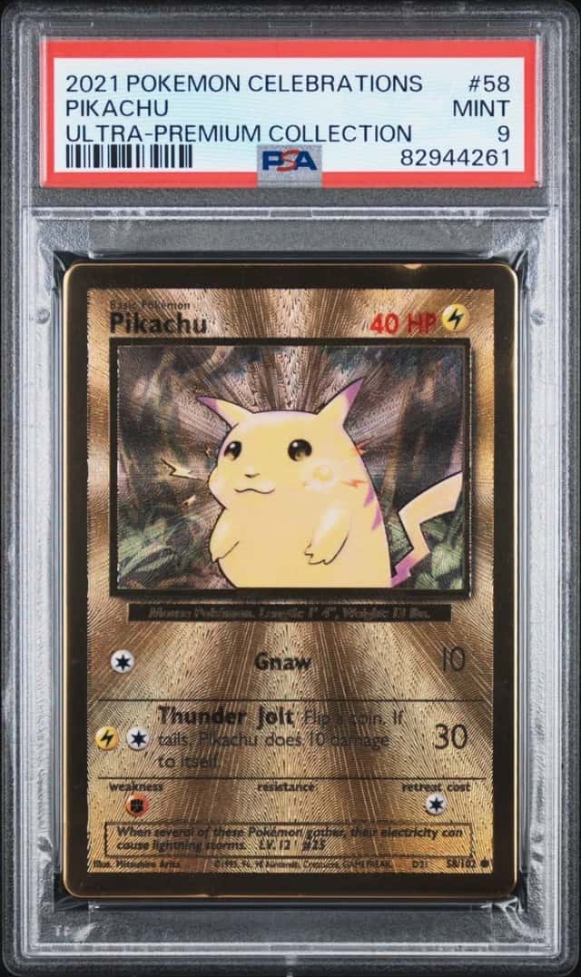 Pokemon PSA 9 Pikachu Metal 2021 58/102 Ultra Premium Collection English 25th