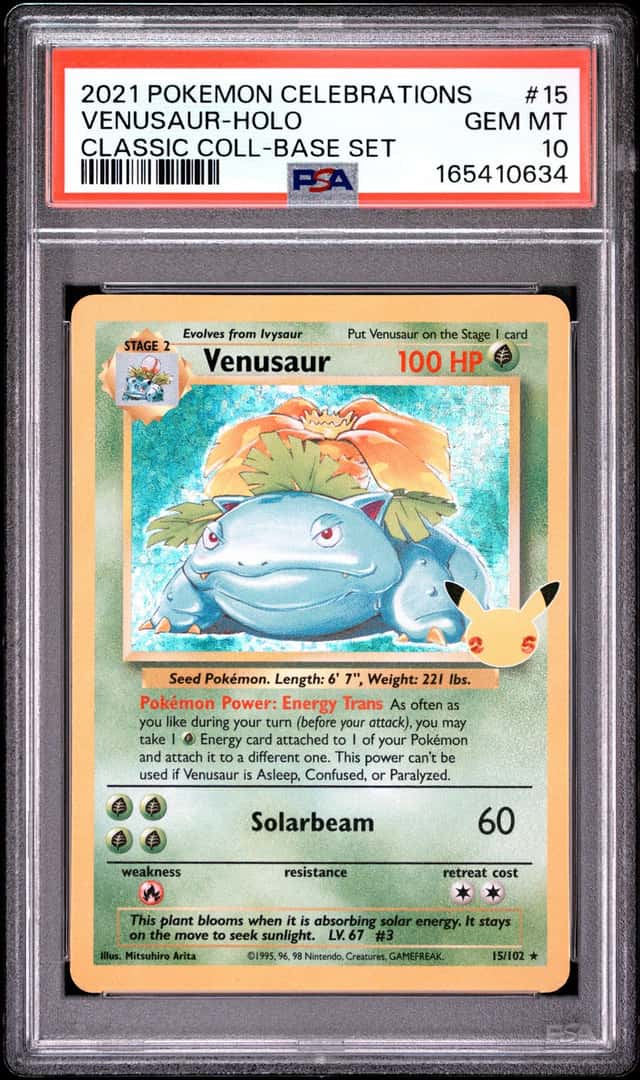 2021 Pokemon Celebrations #15 VENUSAUR-HOLO Classic Collection PSA 10