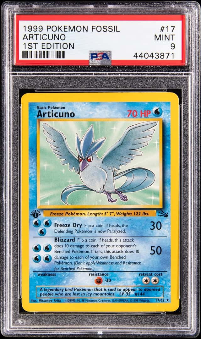 1999 Pokemon Fossil 1st Edition #17 Articuno - PSA MINT 9