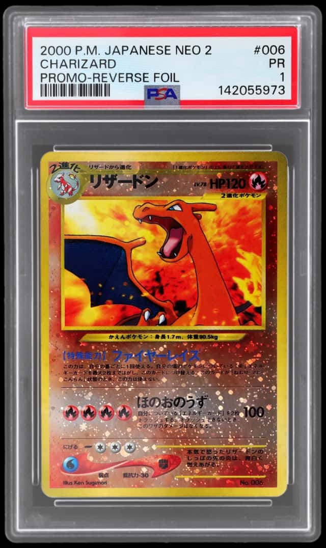 2000 Pokemon Neo 2 Promo Japanese Reverse Holo Charizard #006