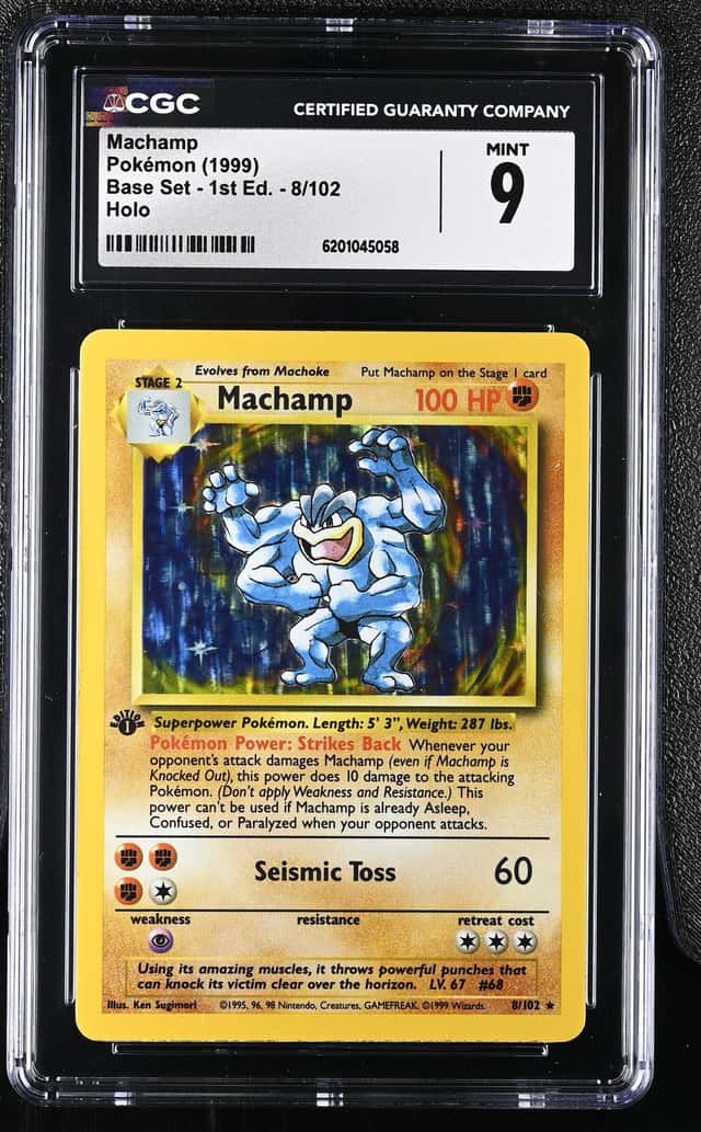 1999 Pokemon Base Set 1st Edition Holo Machamp #8 CGC 9 MINT