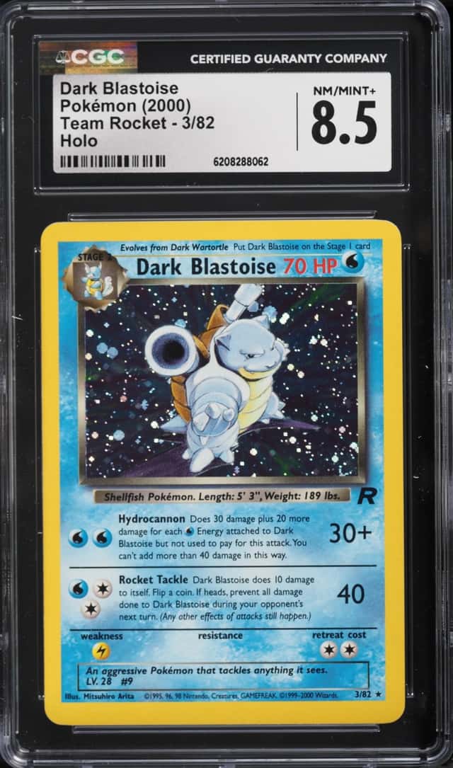 2000 Pokemon Team Rocket Holo Dark Blastoise #3 CGC 8.5 NM-MT+