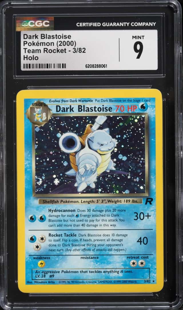 2000 Pokemon Team Rocket Holo Dark Blastoise #3 CGC 9 MINT