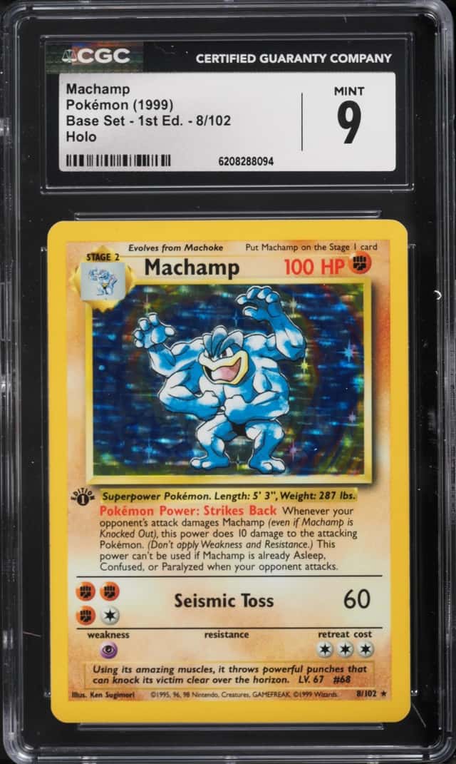 1999 Pokemon Base Set 1st Edition Holo Machamp #8 CGC 9 MINT