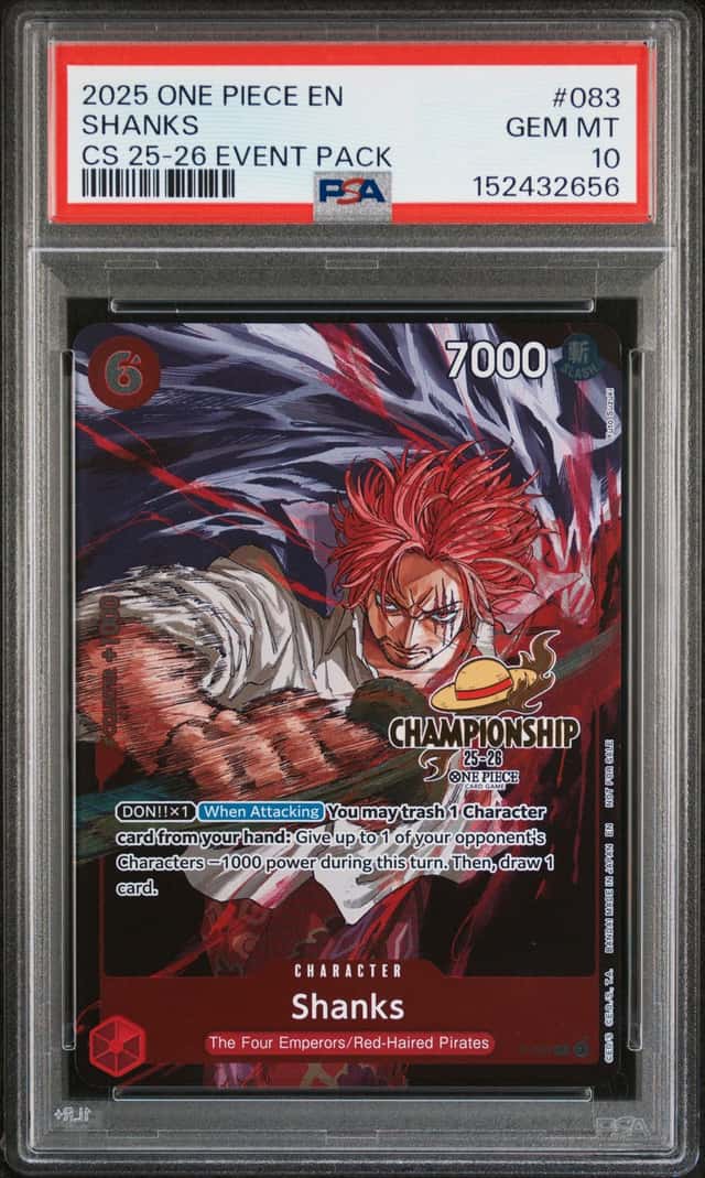 2025 One Piece Promo Championship Event Pack Shanks #P-083 PSA 10 GEM MINT
