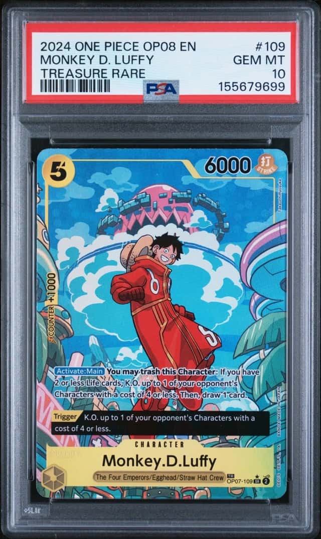 One Piece Monkey D. Luffy Op08-109 Two Legends Treasure Rare PSA 10 Gem Mint