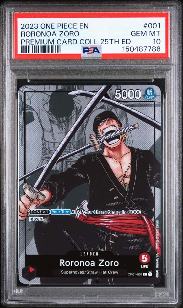 One Piece Roronoa Zoro One Piece Premium Card Coll. 25th Edition 001 PSA 10