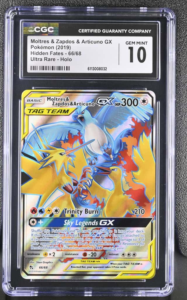 Pokémon Moltres & Zapdos & Articuno GX 66/68 Hidden Fates Holo CGC 10 2019
