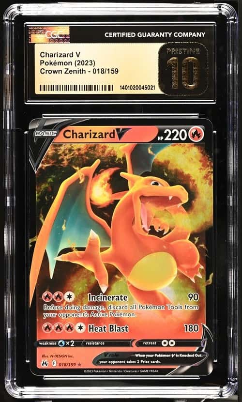 CGC Pristine 10 Charizard V 018/159 Crown Zenith Holo Ultra Rare 2023
