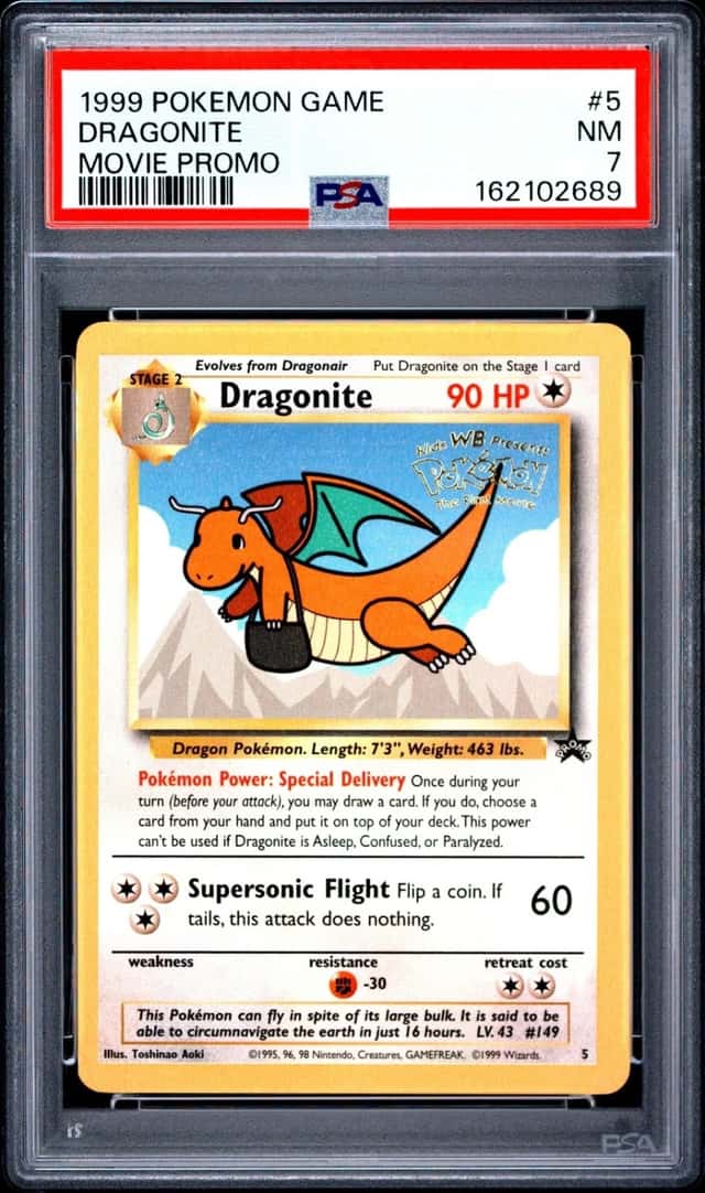 1999 POKEMON GAME MOVIE PROMO #5 DRAGONITE PSA 7