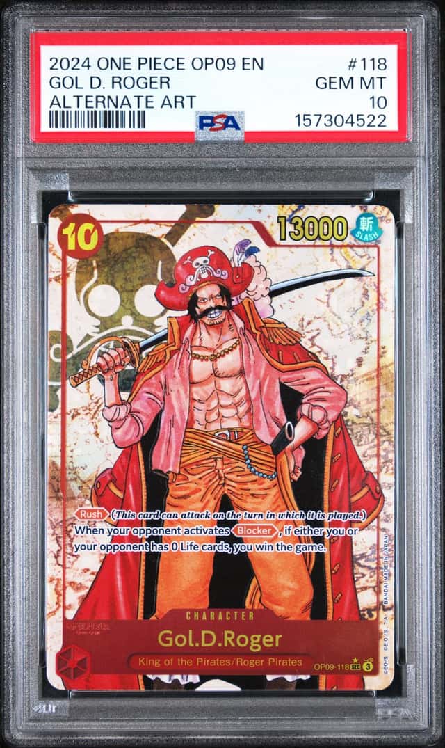 2024 ONE PIECE OP09-EMPERORS IN THE NEW WORLD ALTERNATE ART GOL D. ROGER PSA 10