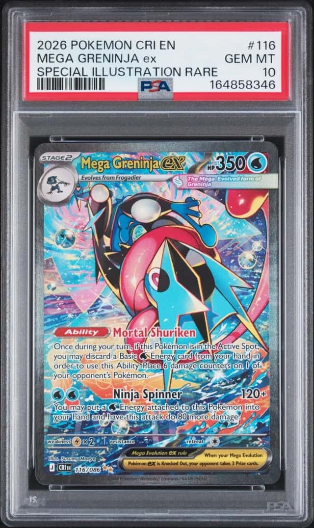 2026 POKEMON CHAOS RISING ILLUSTRATION RARE #116 MEGA GRENINJA EX PSA 10