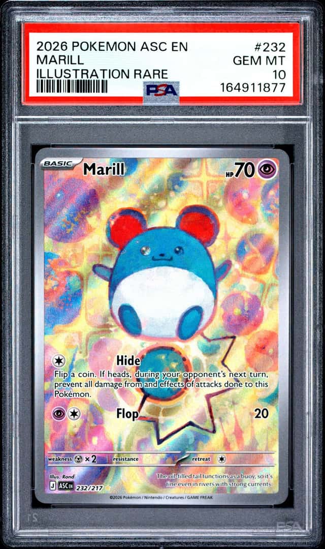 2026 POKEMON ASC EN-ASCENDED HEROES ILLUSTRATION RARE #232 MARILL PSA 10