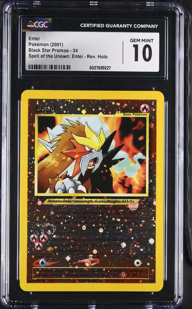 2001 Pokémon Game Entei #34- Rev.Foil Pokémon 3 Movie Promo Gem Mint CGC 10