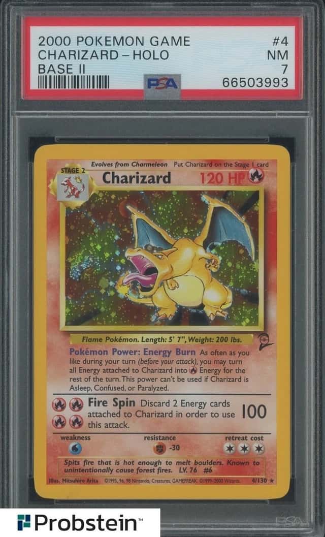 2000 Pokemon Base II #4 Charizard Holo PSA 7 NM