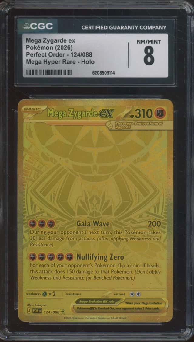 2026 Pokemon Perfect Order Mega Hyper Rare Holo #124 Mega Zygarde ex CGC 8 