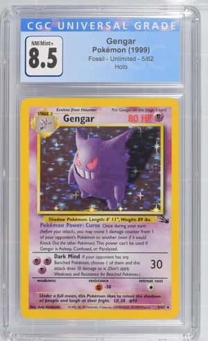 Gengar Pokemon TCG (1999) - Fossil - Unlimited - 5/62 Holo CGC NM/Mint+ 8.5 8060