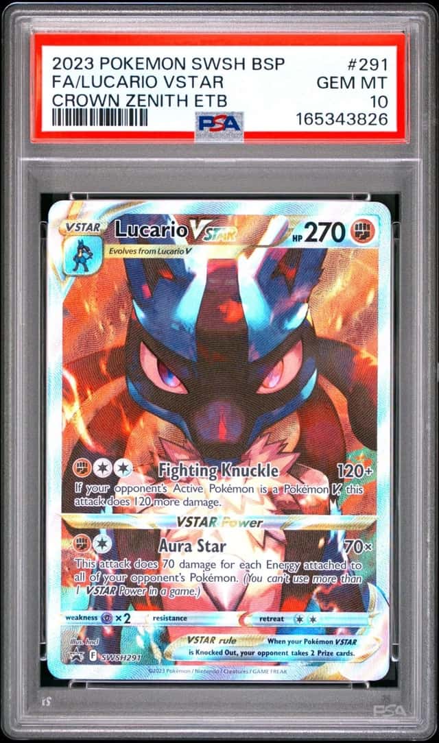 PSA GEM MT 10 - 2023 POKEMON SWSH BLACK STAR PROMO 291 FA/LUCARIO VSTAR