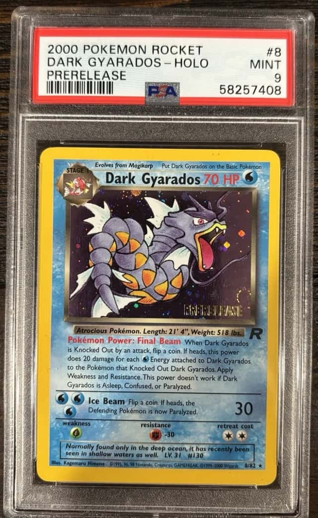 2000 Pokémon Prerelease Dark Gyarados Holo Rare PSA 9 MINT