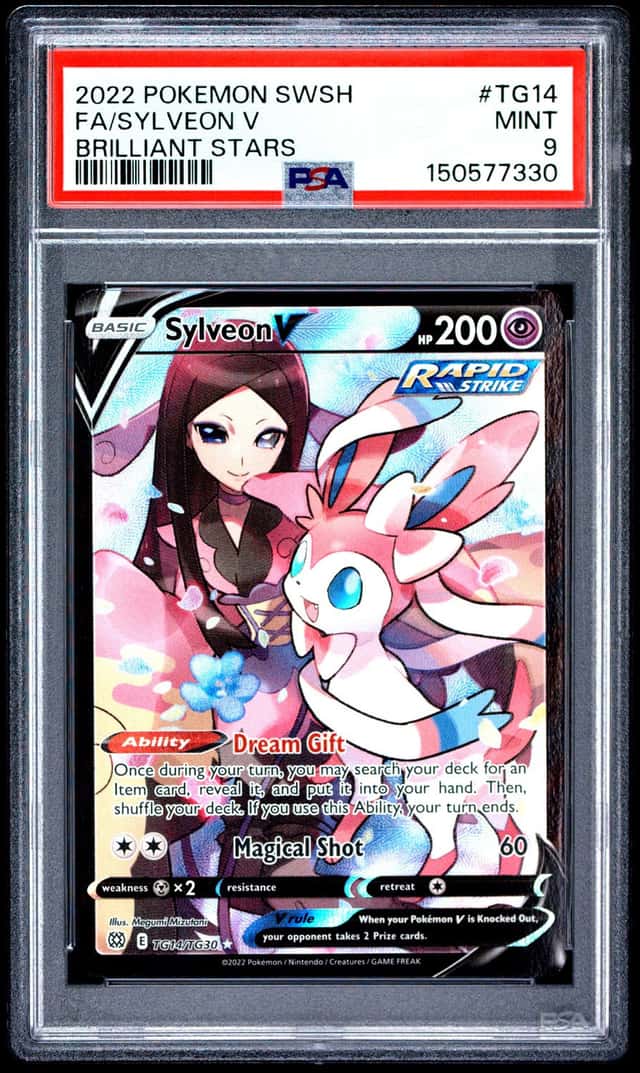 Pokemon 2022 Sylveon V TG14/TG30 Full Art Trainer Gallery Brilliant Stars PSA 9