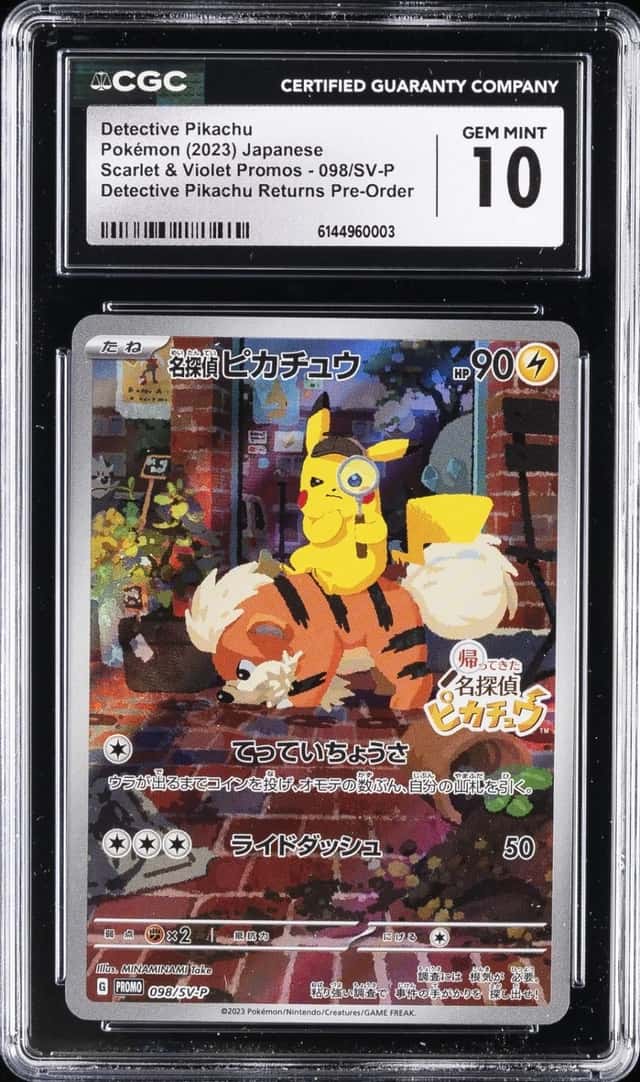 2023 POKEMON JAPANESE #098/SV-P DETECTIVE PIKACHU CGC 10 GEM MINT