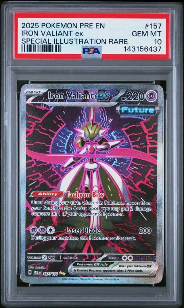2025 POKEMON PRISMATIC EVOLUTIONS SPECIAL ILLUSTRATION IRON VALIANT EX PSA 10