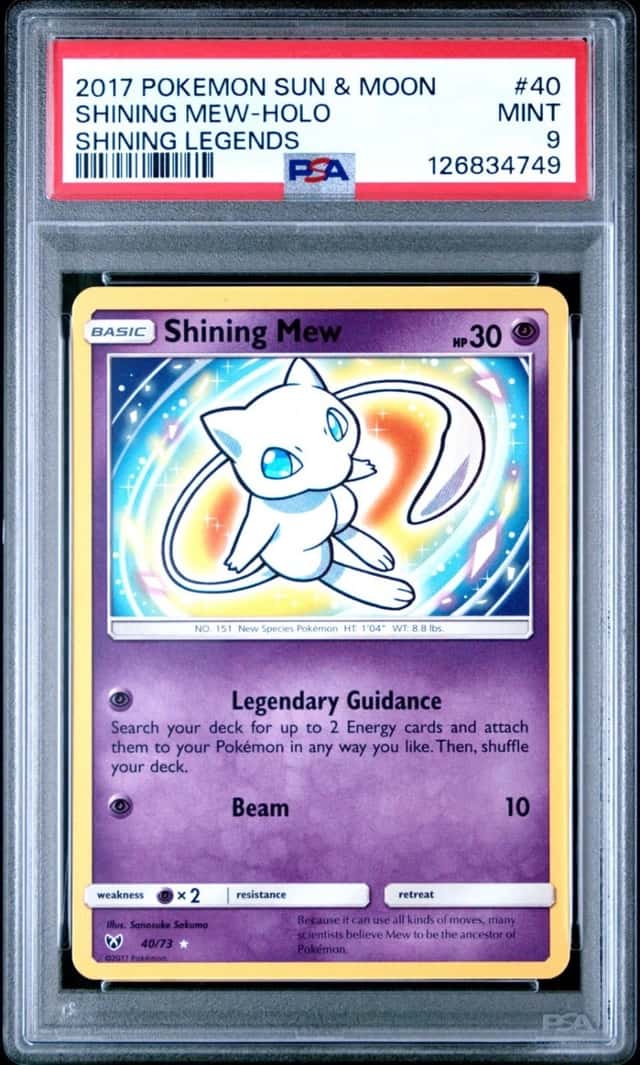 2017 Pokémon Sun & Moon Shining Mew Holo Shining Legends #40 🔥PSA 9🔥 