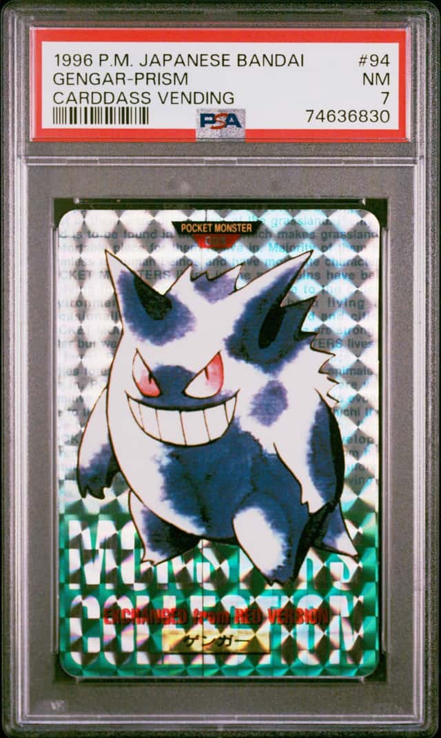 PSA 7 Bandai Carddass Pokemon Gengar Prism Green Card 1996 Japanese