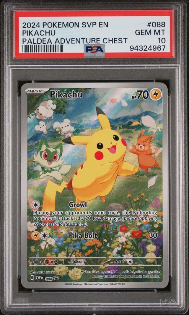 Pokemon PSA 10 Pikachu 088 Paldea Adventure Chest Promo