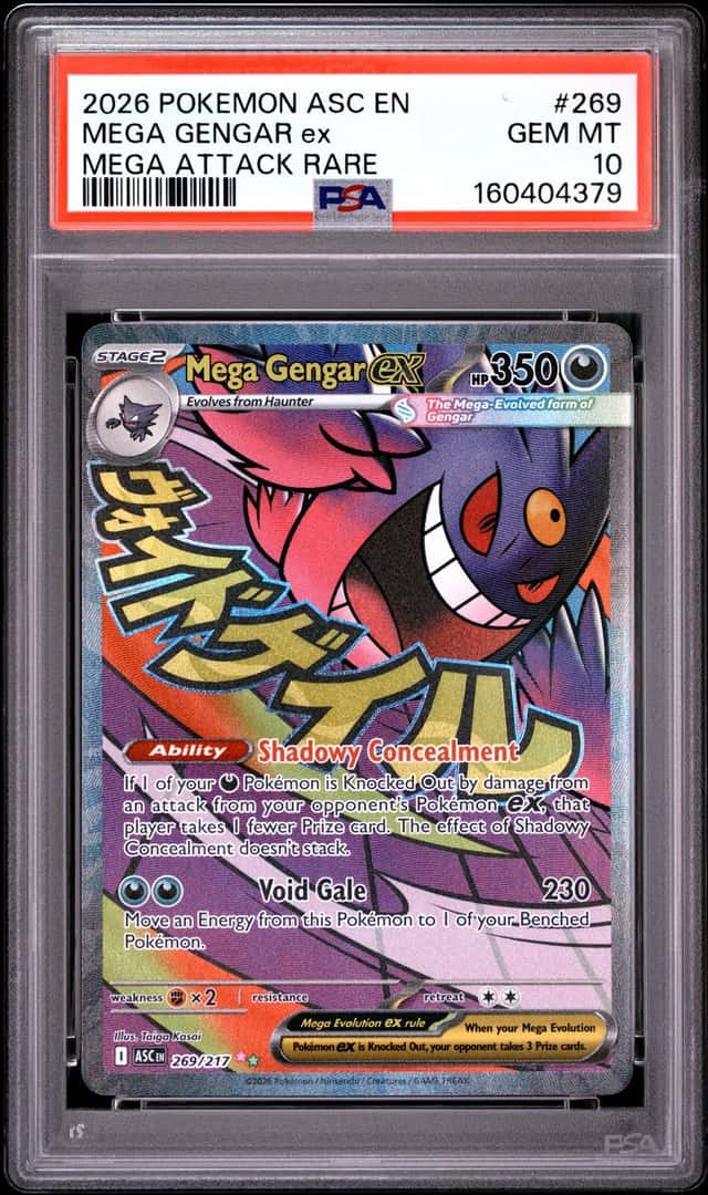 2026 POKEMON ASC EN-ASCENDED HEROES MEGA ATTACK RARE #269 MEGA GENGAR EX PSA 10