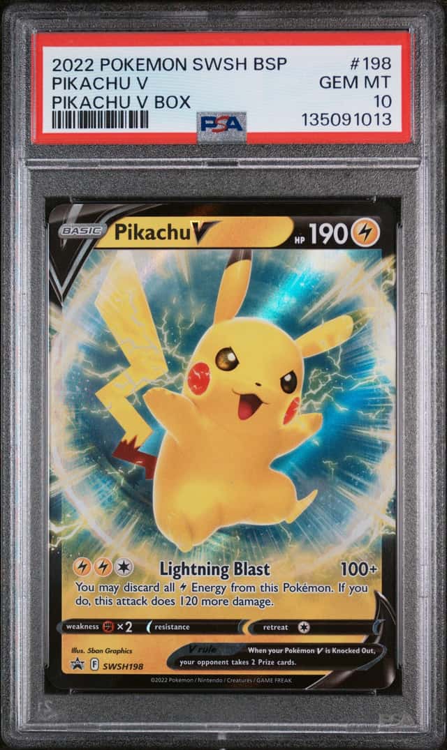 PIKACHU V BOX POKEMON SWSH BLACK STAR PROMO SWSH198 PSA 10