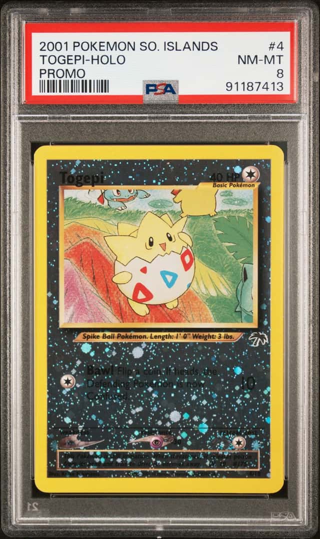 Pokémon, Togepi, #4, Southern Islands, Reverse-Holo, PSA 8