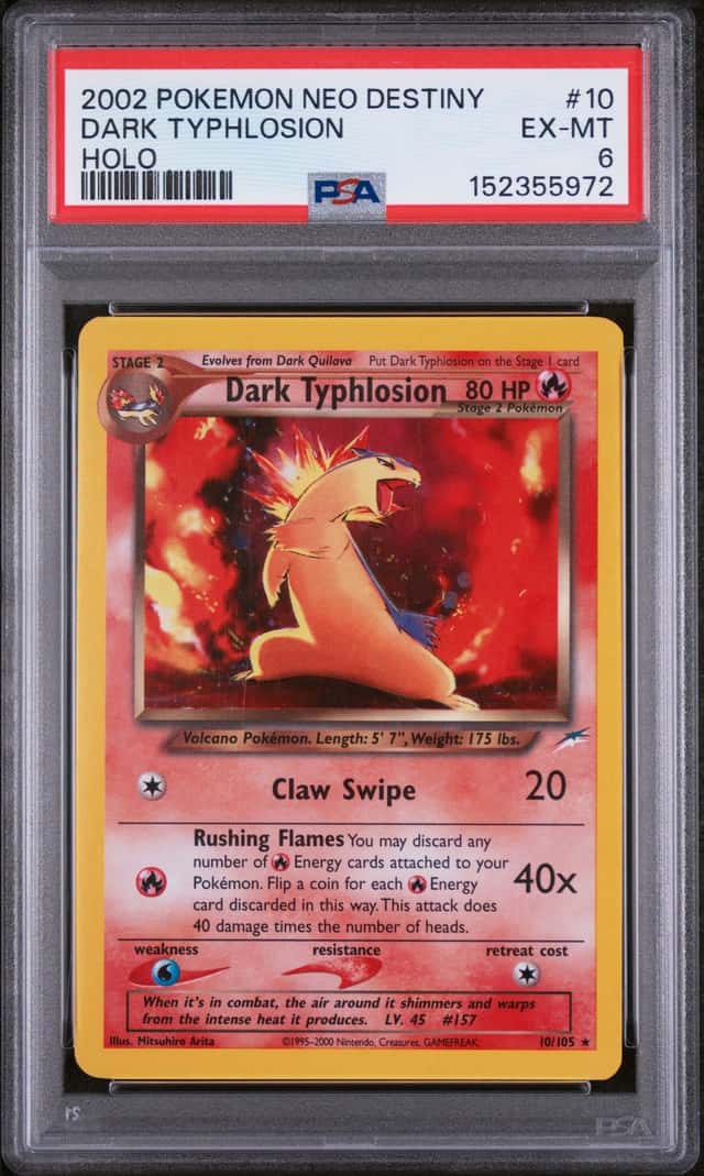 2002 POKEMON NEO DESTINY #10 DARK TYPHLOSION HOLO PSA 6