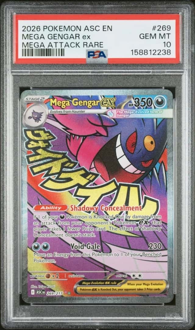 2026 POKEMON ASC EN-ASCENDED HEROES MEGA ATTACK RARE #269 MEGA GENGAR EX PSA 10