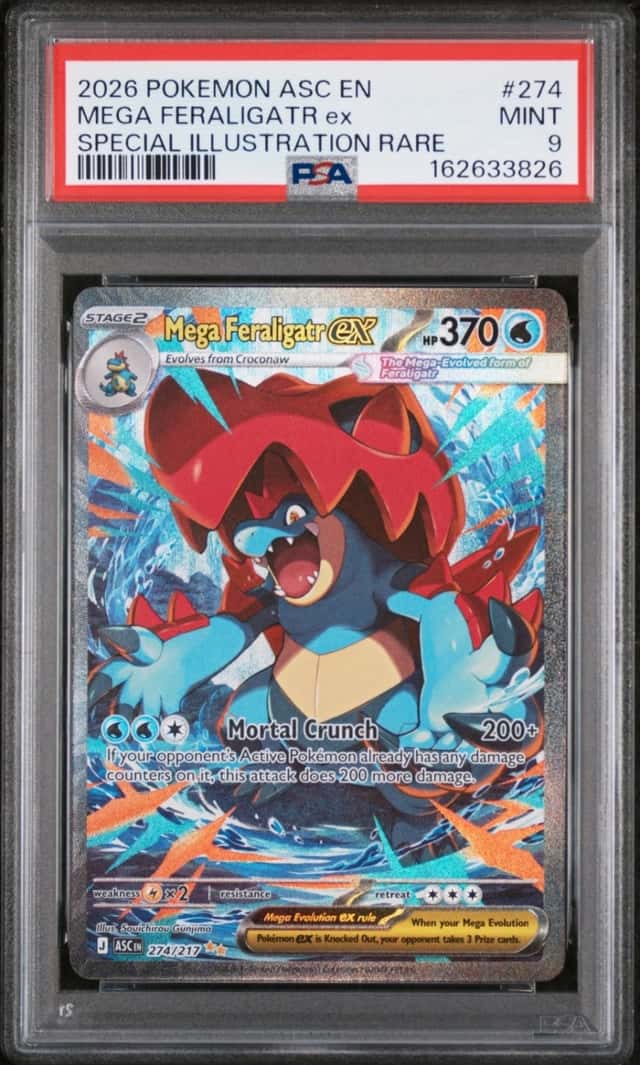 2026 POKEMON ASCENDED HEROES SPECIAL ILLUSTRATION RARE MEGA FERALIGATR EX PSA 9