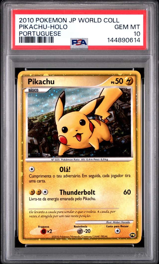 2010 Pokemon Portuguese World Collection Holo Pikachu PSA 10 GEM MINT