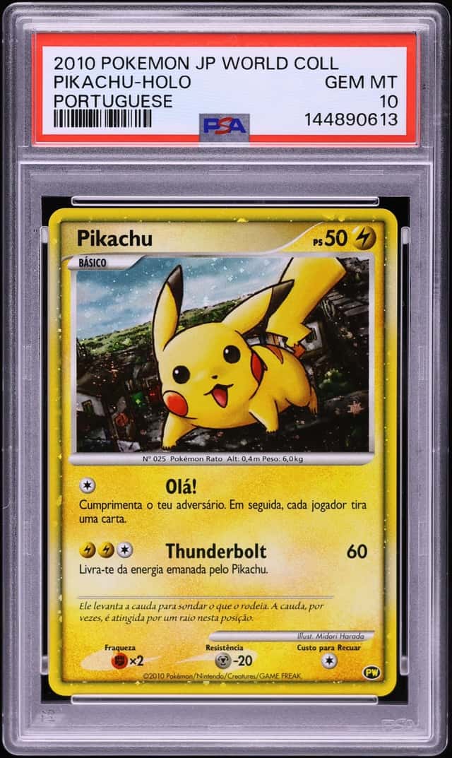2010 Pokemon Portuguese World Collection Holo Pikachu PSA 10 GEM MINT