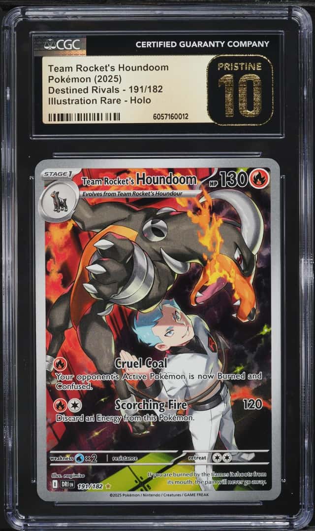 2025 Pokemon SV Destined Rivals IR Team Rocket's Houndoom #191 CGC 10 PRISTINE