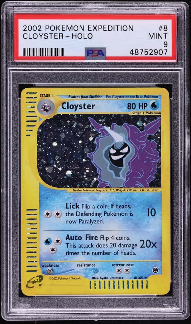 2002 Pokemon Expedition Holo Cloyster #8 PSA 9 MINT