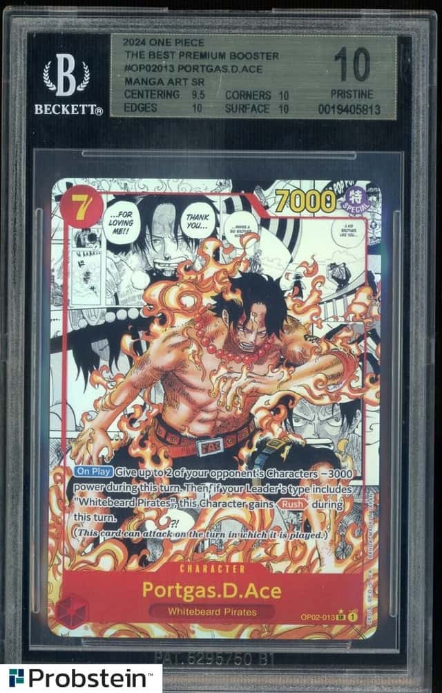 2024 One Piece The Best Premium OP02013 Portgas D. Ace Manga BGS 10 PRISTINE