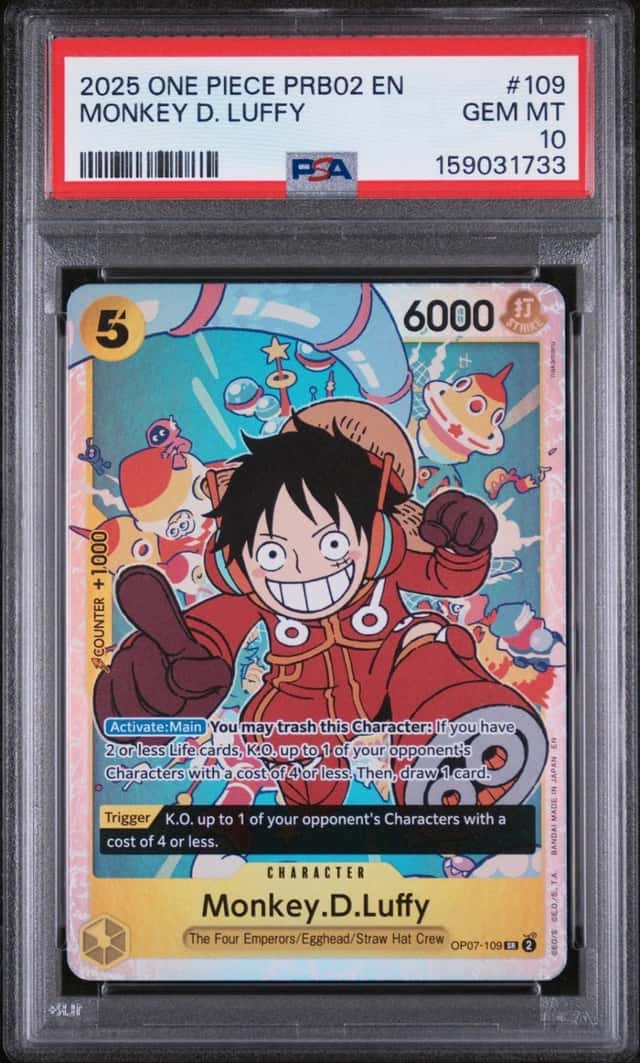 2025 ONE PIECE PRB02 #109 MONKEY D. LUFFY PSA 10