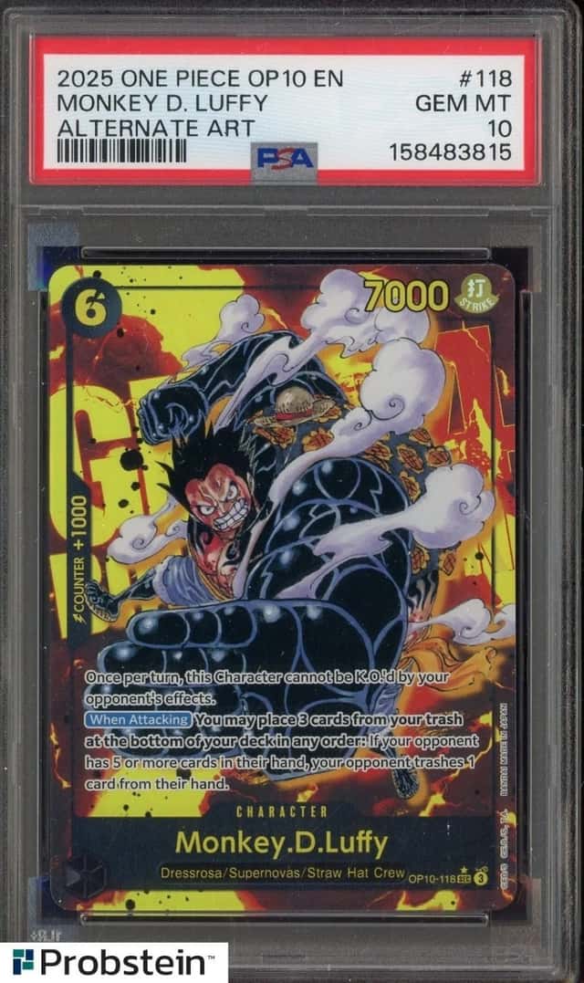 2025 One Piece OP10 EN Alternate Art #118 Monkey.D.Luffy PSA 10 GEM MINT