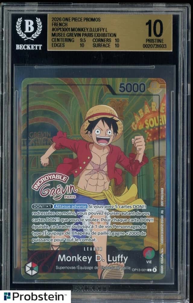 One Piece Monkey D Luffy OP13-001 X Museum Grevin Promo Paris Exclusive BGS 10