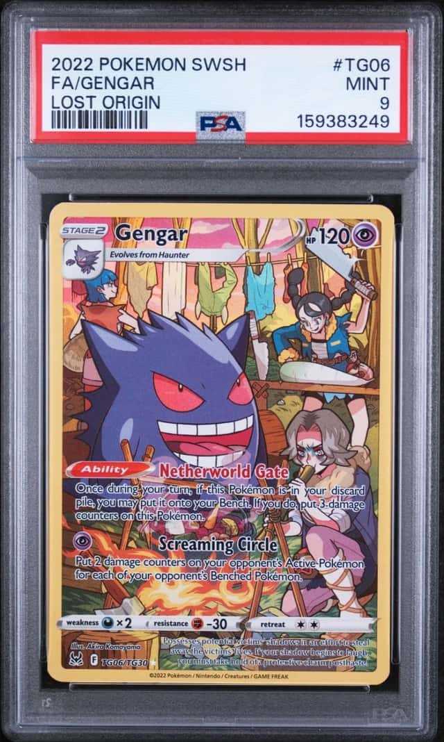 2022 POKEMON SWORD & SHIELD LOST ORIGIN #TG06 FULL ART/GENGAR PSA 9
