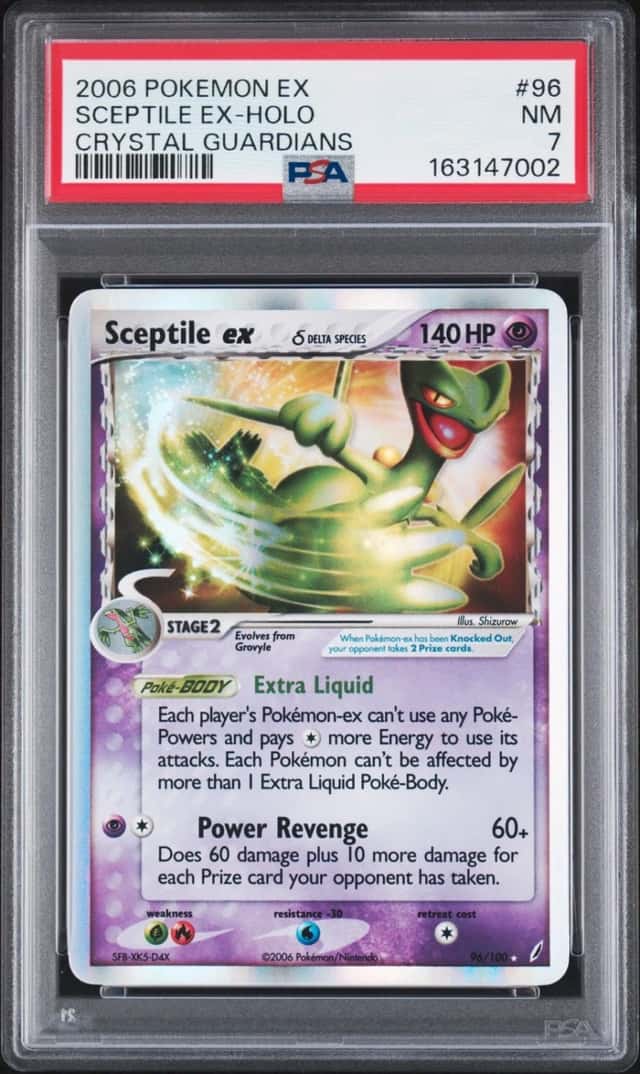 2006 POKEMON EX CRYSTAL GUARDIANS #96 SCEPTILE EX-HOLO PSA 7