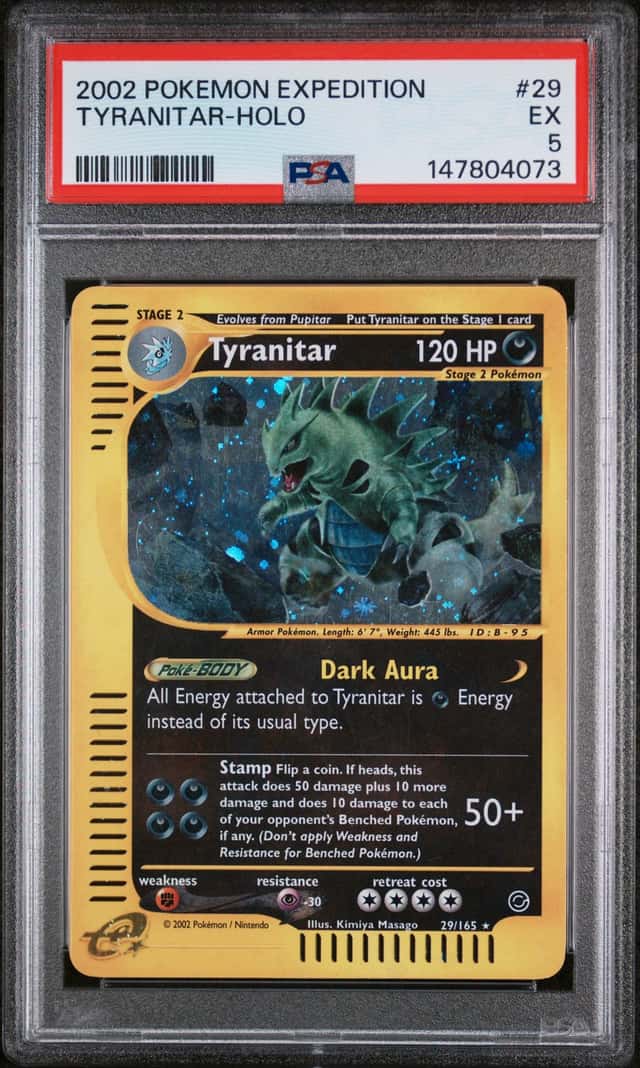 Tyranitar 29 Holo PSA 5 147804073 2002 Pokemon Expedition TCG
