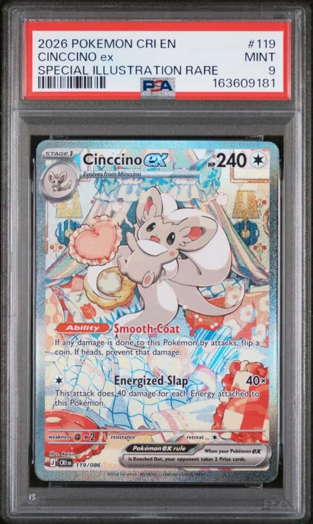 2026 POKEMON EN CHAOS RISING SPECIAL ILLUSTRATION RARE 119 CINCCINO EX PSA 9
