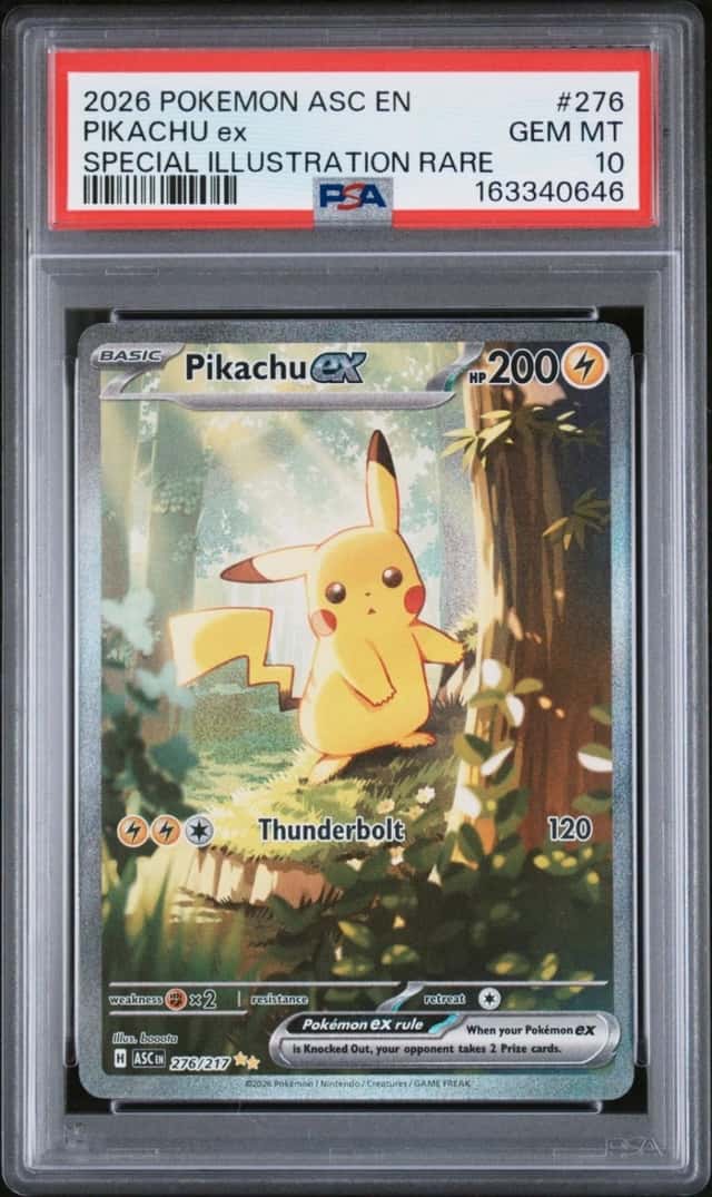 Pokemon Ascended Heroes Pikachu EX Special Illustration Rare #276 PSA 10 GEM MT